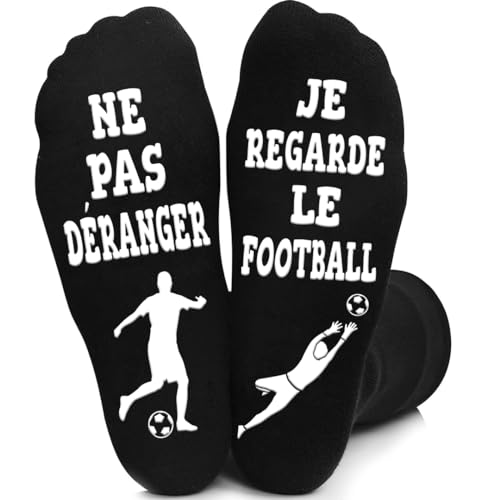Chaussettes Humour Homme NE PAS DÉRANGER JE REGARDE LE FOOT, Chausettes Drôle 43-46 Hiver en Coton, Chaussette Rigolote Homme Fantaisie Idée Cadeau Rigolo...