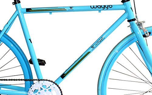 Image of Wayyo Bluoo Warrior - Thin Tyres, Single Speed Fixie Bicycle(Frame Size - 18 inches,Wheel Size - 27 inche,Blue)