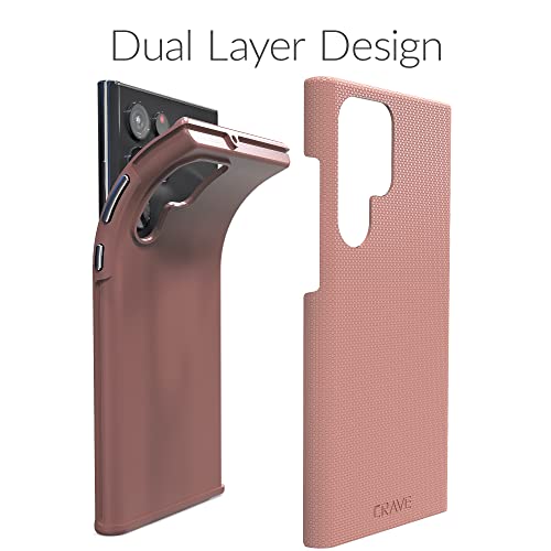 Image of Crave Galaxy S22 Ultra Case, Shockproof Protection Dual Layer Case for Samsung Galaxy S22 Ultra 5G (6.8 inch) - Blush