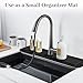 PoYang 24 Inch Faucet Mat for Kitchen Sink Splash Guard Behind Faucet, Sink Protectors for Kitchen Sink Faucet Mat Splash Guard for Kitchen Sink Area, Longer Silicone Faucet Guard Draining Mat, Black