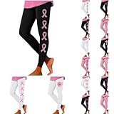 Leggings for Women Leggings for Women Breast Cancer Awareness Yoga Pants Pink Ribbon Tights High Waisted Butt Lifting Leggings