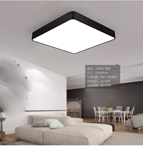 Luminaire de plafond moderne LED carré noir 40cm avec télécommande - 3