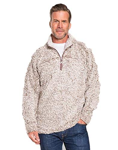 True Grit Mens Frosty Tipped 1/4 Zip Pullover Brown