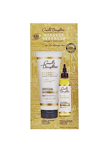Carol's Daughter Goddess Strength Hair Care Set, Includes Sulfate Free Conditioner and Scalp Oil, Curly Hair Products to Repair and Moisturize, 1 Kit