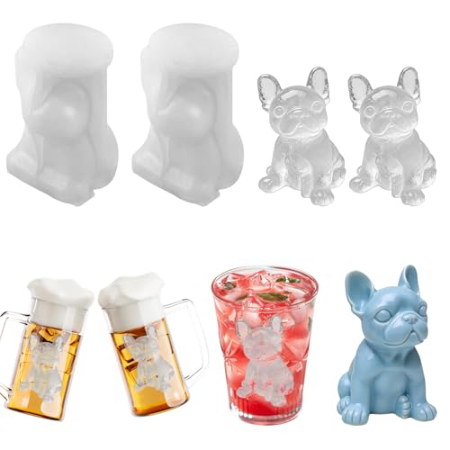 Molde para cubitos de hielo en forma de bulldog francés miniatura 1