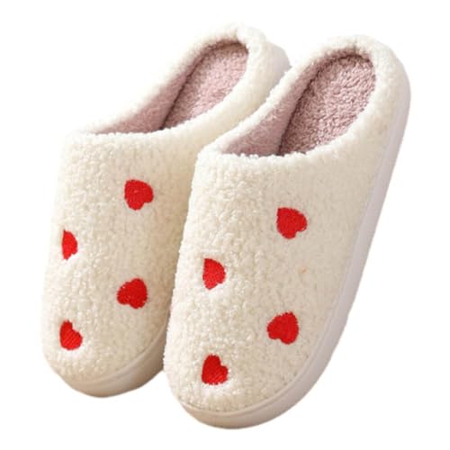 Women Warm Slippers Halloween Valentine Cute Home Slipper Soft Comfy Fuzzy Scuff Slipper for Men and Women Couples