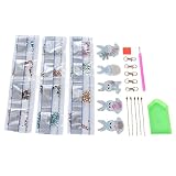 FUWE Porte-clés Vierges Lapin Strass Porte-clés délicat PVC matériel Lapin avec Porte-clés pour Bricolage Maman Porte-clés