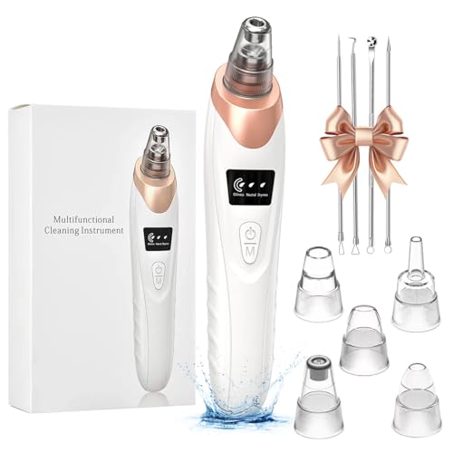Blackhead Remover Vacuum 3 Suction Power Mode Blackhead Remover Tool with 5 Suction Heads Blackhead Extractor Rechargeable Comedone Extractor Pore Vacuum Whitehead Remover Suitable for Women and Man