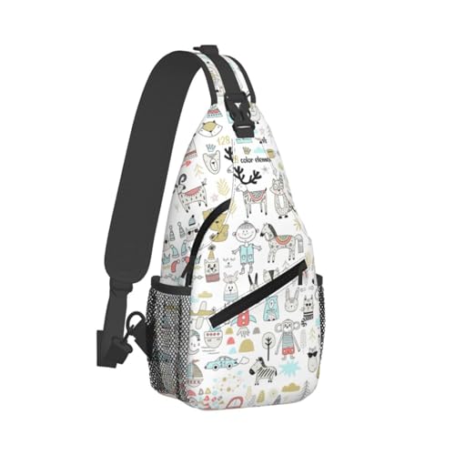 Mochila bandolera con estampado animal para senderismo miniatura 2