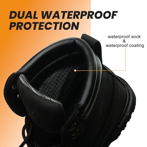 Image of Work Boots for Men Waterproof Soft Toe Non Slip Comfortable Leather Workboots