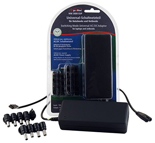Profitec MW 3600 EuP Universal Fuente de alimentación conmutada 9,5 V 12 V 16 V 18,5 V 19 V 20 V 24 VDC/3600 mA
