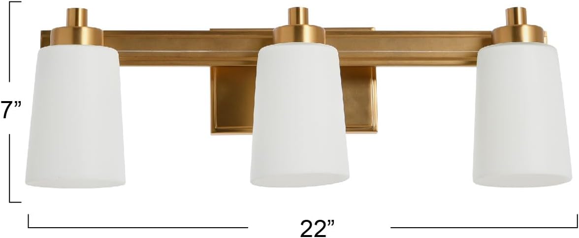Sullivan Park - Frosted Glass and Metal 3-Light Vanity Light, Brushed Gold