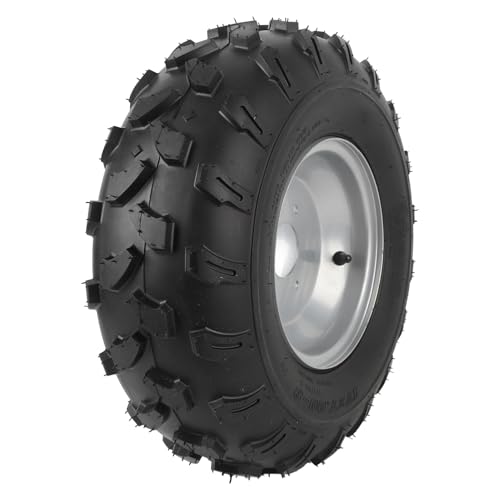 Fockety 17X7.00-8 ATV Tires, 8 Insh Front Rear Wheel Rim Tire Assembly Fixed By Bolts, 3 Lug Tires and Wheels for ATV Quad Off Road Go Kart Mini Bike Lawn Mower