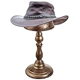 MyGift Vintage Style Rustic Bronze Finish Metal Hat/Wig/Cap Rack Hanger Display Stand Styling Storage Holder
