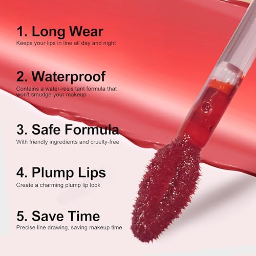 Image of Peel Off Lip Stain, Waterproof Transfer Resistant Matte Lip Liner, Long Lasting Rose Shade, Single Pack Lip Makeup Gift for Women (Rose, 1 Count(Pack of 1))