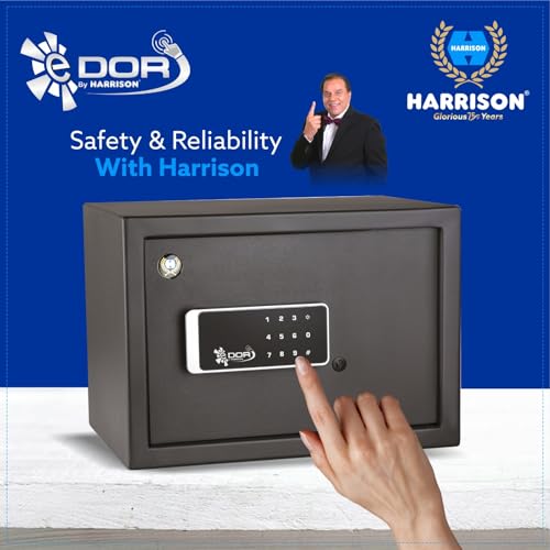 Image of Harrison Digital Safe Locker DigiSafe 15 Litres Z-102 for Home & Office with Digital keypad (Dark Grey) With free 2 padlocks 0557 | Locker for home, Safe for home