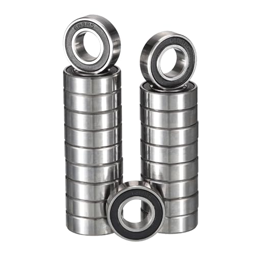 HiPicco 683-2RS Deep Groove Ball Bearings, ID 3mm x OD 7mm x Width 3mm Miniature Bearings, Double Rubber Sealed Ball Bearing Pre-Lubricated Chrome Steel Z2 Lever 20pcs