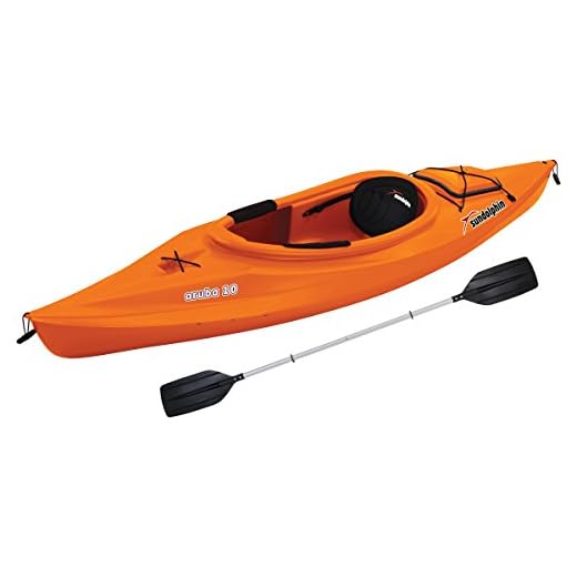 Sun Dolphin Aruba Sit-in Kayak, Paddle Included (Tangerine, 10-Feet)
