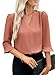 EVALESS Blouses for Women Business Casual 3/4 Sleeve Pleated V Neck Spring Tops Trendy 2026 Tawny M