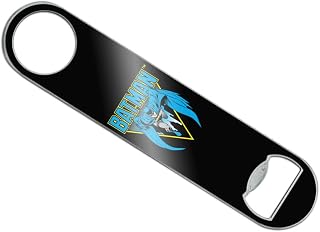Batman Leaping Over Gotham Stainless Steel Vinyl Covered Flat Bartender Speed Bar Bottle Opener