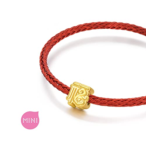 CHOW SANG SANG 999 24K Solid Gold Mini Charm Auspicious Cloud with Felicity Charm Bracelet for Women 93736C 5