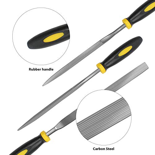 Aiproda 6Pcs File Set, 5.5In Needle Files, 3 Mm Diameter Carbon Steel File Kit With Handle, Suitable For Metal, Wood, Glass, Plastic, Leather, Jewelry #TOP3