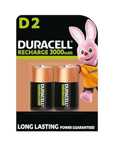 Duracell Rechargeable D 3000 mAh Batteries, pack of 2