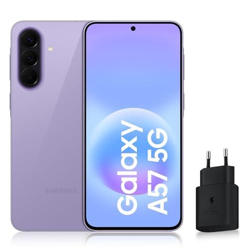 Samsung Galaxy A57 5G, Smartphone Android 5G avec l'IA Accessible à Tous, 256 Go, RAM 8 Go, Chargeur Secteur Rapide 25W Inclus, Smartphone déverrouillé,...