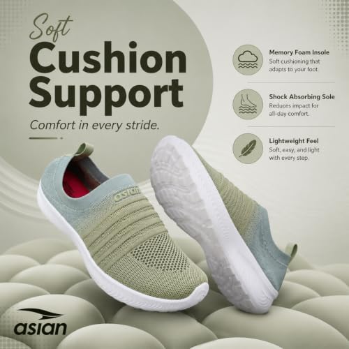 Image of ASIAN Breeze-05 Women's Walking Shoes | Stylish, Lightweight, Breathable Slip-Ons with Cushioned Comfort | Ideal Travel
