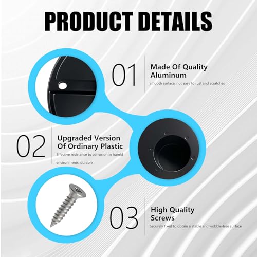 Image of Round Aluminum RV Trailer Pedestal Base,Flush Floor Mount Base for Table Legs with 6 Screw Holes,Fit for Table 013-1112 Table Base