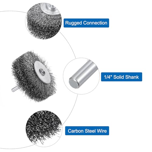 Image of uxcell 2PCS Wire Wheel Brush for Drill Attachment 3 inch Carbon Steel Wire for Cleaning Removal Rust Stripping Corrosion