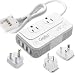 230 W Voltage Converter for South Africa by Ceptics, Convert 220 V to 110V for Devices like Curling Iron, Straightener, Chargers, Step Down World Power Plug 4 USB Charging Fast QC 3.0 Type M, G, E/F C