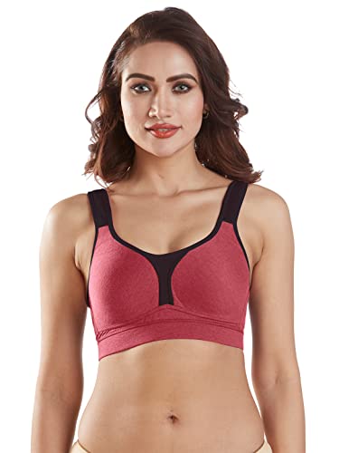 Image of SONARI Supremo Womens Sports Bra | Moulded, Wire Free, Comfortable Cotton Bra | Full Coverage,Breathable Fabric | Adjustable Straps Hook & Eye Closure for Active and Everyday useage