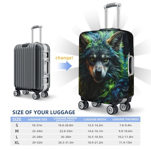 Travel Luggage Cover Protector - Realistic Style Colorful Wolf A Anti-Scratch Suitcase Covers Fits 18-32 Inch Luggage2