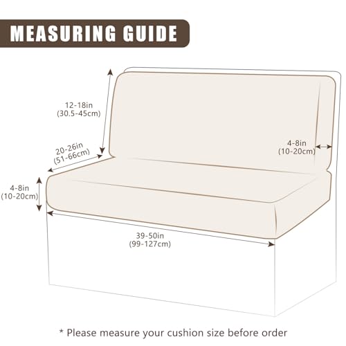 Image of SearchI PU Leather RV Dinette Cushion Covers, Stretch Camper Cushion Slipcovers for Travel Trailer Couch RV Booth Seat, Replacement Camper Sofa Chair Protector(2 Backrest Cover & 2 Bench Cover, Brown)