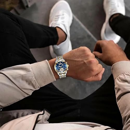 Image of KITCONE Multicolour Dial Analogue Men's Wrist Watch with Date Calendar, Metal Case and Strap -BRRD1