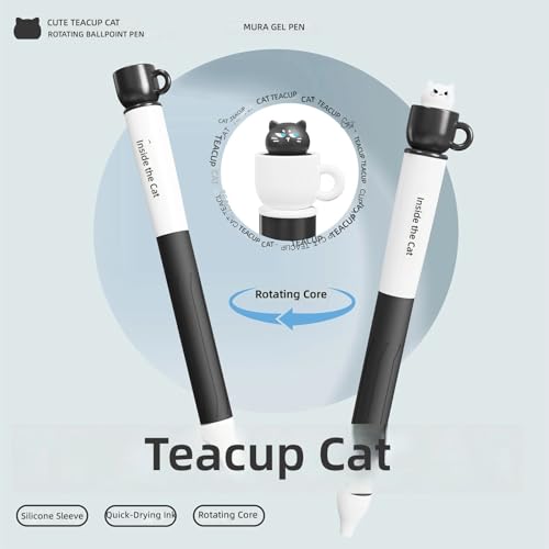 Set de 4 bolígrafos gel con diseño de gato 0.5 mm miniatura 5