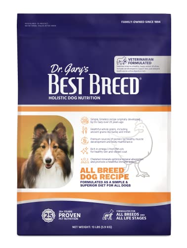 Dr. Garys Best Breed All Breed Dog Diet Made in USA [Natural Dry Dog Food for All Breeds and Sizes]- 13lbs. Dark Brown (7-53182-95265-9)