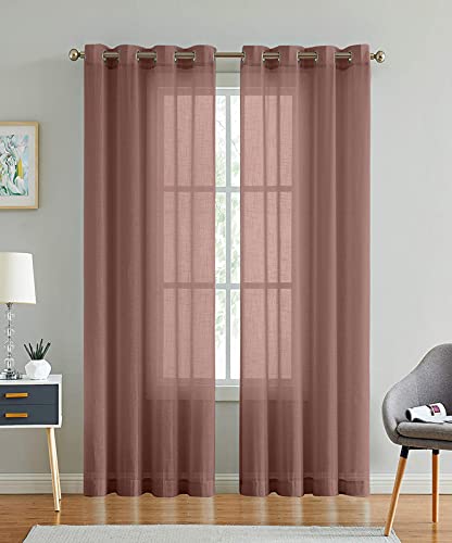 Image of Cotton Linen Solid Curtain with Eyelet Rings,Door Curtains for Pooja Room /Living Room /Dining Hall /Hotel /Bedroom /Kid Room /Kitchen (7.5 Feet, Chocolate Brown) Set of 2