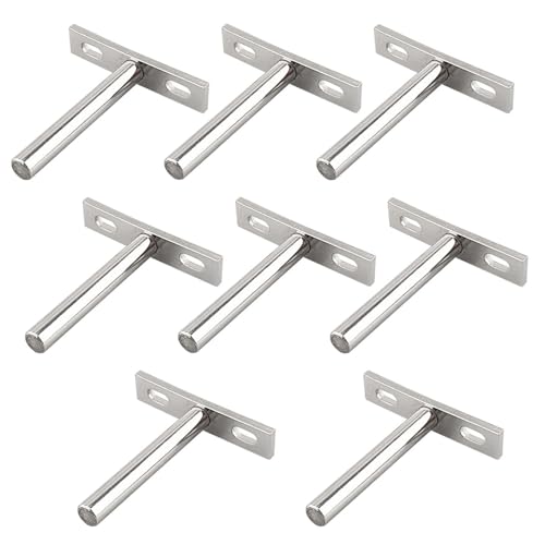 CHANGJIQ 棚受け 8個入り 70mm x 100mm ブラケット 金具 隠し フローティング 差し込みタイプ DIY 収納 ディスプレイ 壁に取り付け
