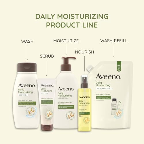 Image of Aveeno Daily Moisturizing Body Scrub, Exfoliating Body Wash for Smoother, Healthier Looking Skin, Soothing Prebiotic Oat Formula, Sulfate-Free, Soap-Free & Dye-Free, 8 oz