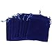 Tinksky Gift Bags Candy Bags Velvet Drawstring Wedding Favor Jewelry Pouch, Pack of 10 (Dark Blue)