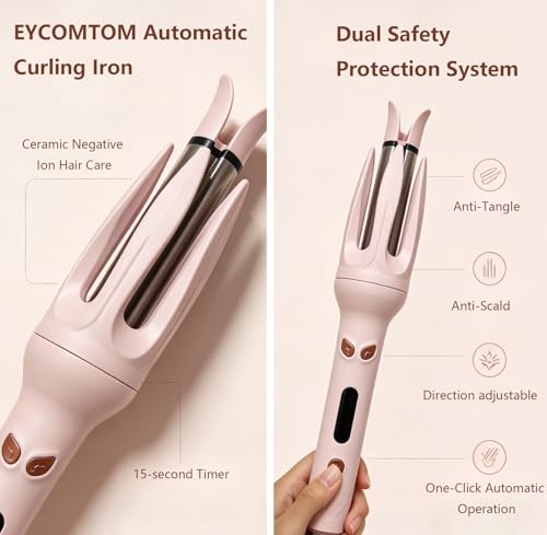 Image of Automatic Rotating Curling Iron, Anti-Tangle Self Hair Curler for All Hair
