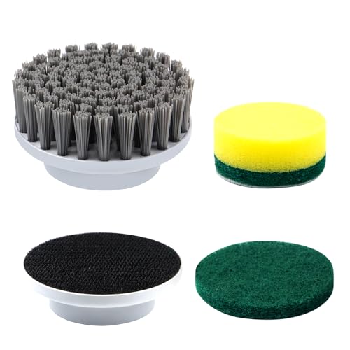 4 Têtes de Brosse pour Brosse de Nettoyage électrique, Brosse de Nettoyage électrique, Kit de Perceuse – idéal pour Les Carreaux de Piscine, la Salle de Bain, la Salle de Bain, Les Toilettes