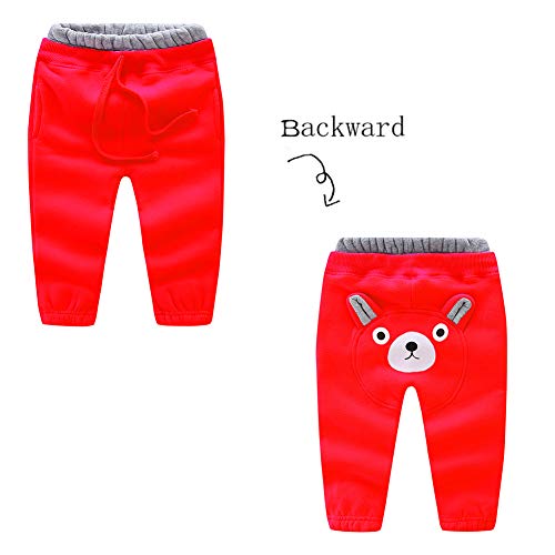 Image of Mud Kingdom Kids Fleece Jogger Pants Winter Cute Bear