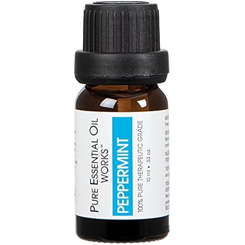 Pure Essential Oil Works Peppermint Oil, 100% Pure, Natural, Paraben-Free and Therapeutic Grade with Euro-Style Dropper, 10 ml/0.33 oz. Cover