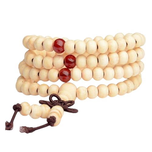 Shurhome Handgefertigte lange Holzperle mit tragbaren Designs, Dekoration für diejenigen, die Achtsamkeitspraktiken schätzen