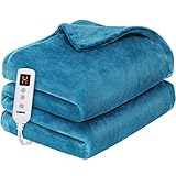 Rellorus Heated Blankets, Electric Blankets Throws, 10 Heating Levels, Auto Shut-Off, Fast and Even