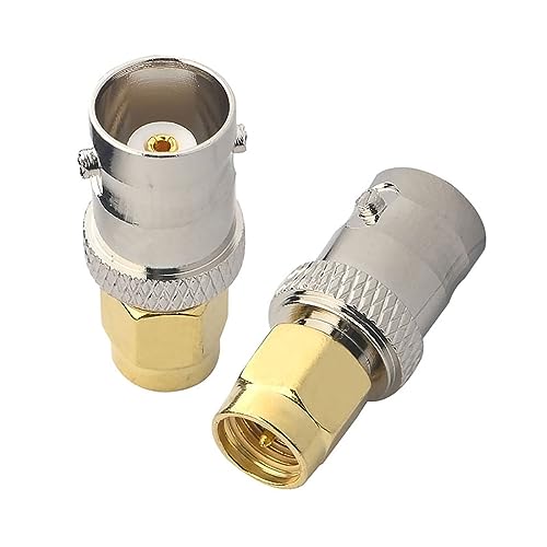 4PCS Conector Coaxial SMA Macho a BNC Hembra Plateado miniatura 5