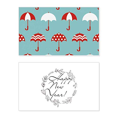 Tarjeta conmemorativa de año nuevo con diseño artístico Umbrella Rain